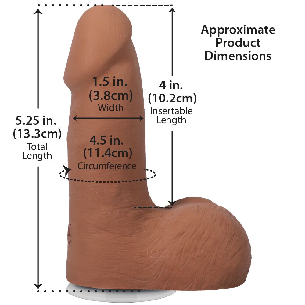 Фалоімітатор - Фалоімітатор Doc Johnson The Realistic Cock ULTRASKYN - 5 Inch with Balls Caramel 4