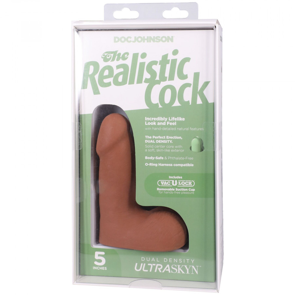 Фалоімітатор - Фалоімітатор Doc Johnson The Realistic Cock ULTRASKYN - 5 Inch with Balls Caramel 8
