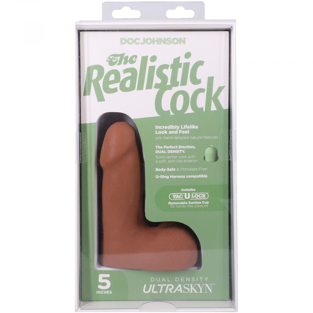 Фалоімітатор - Фалоімітатор Doc Johnson The Realistic Cock ULTRASKYN - 5 Inch with Balls Caramel 9