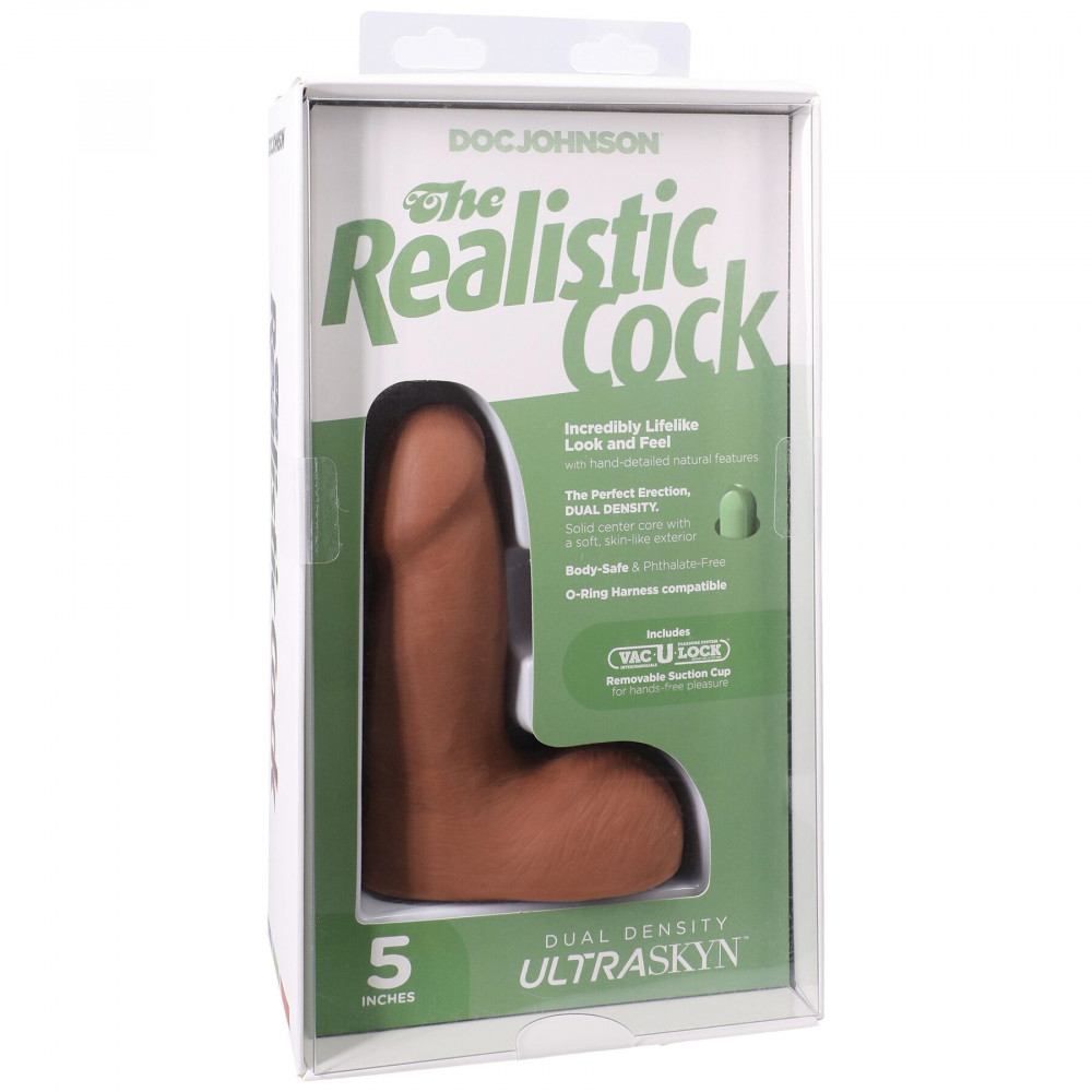 Фалоімітатор - Фалоімітатор Doc Johnson The Realistic Cock ULTRASKYN - 5 Inch with Balls Caramel 7