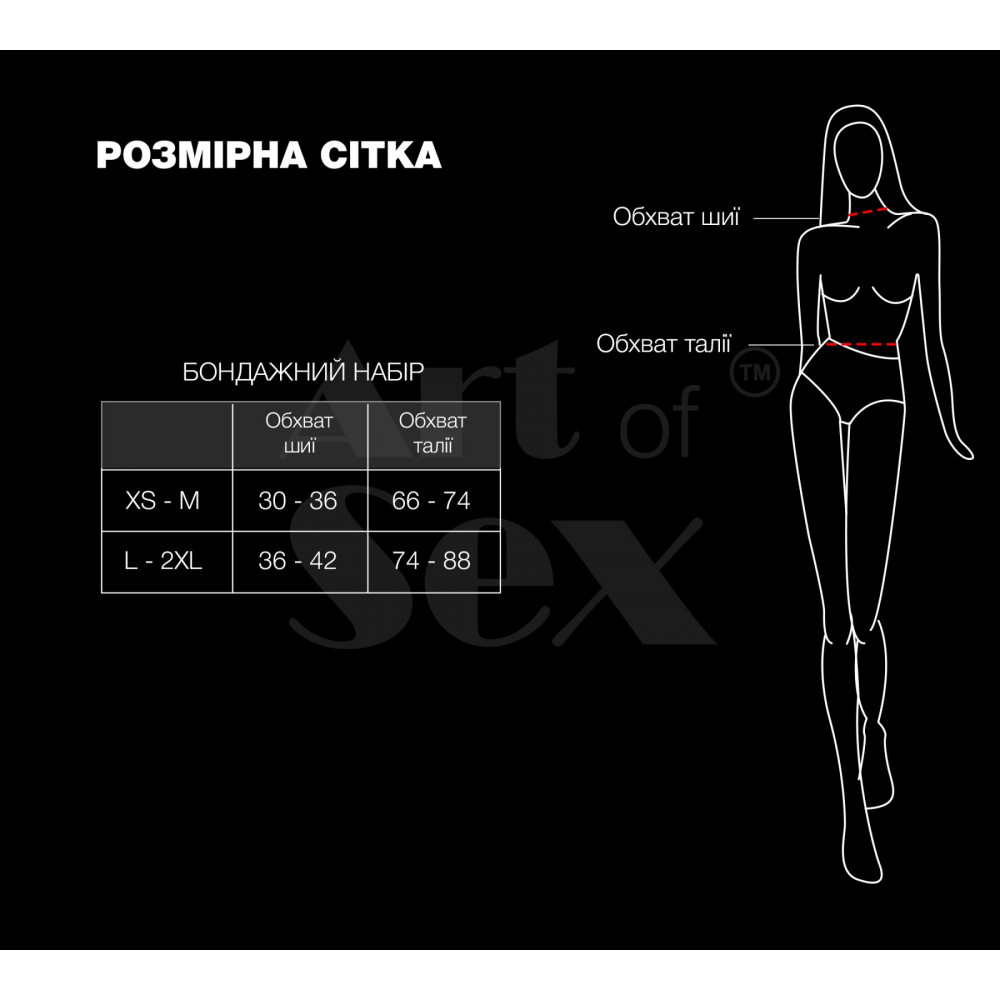 БДСМ игрушки - Бондажный набор Art of Sex - Shandy L-2XL, экокожа, черный 3