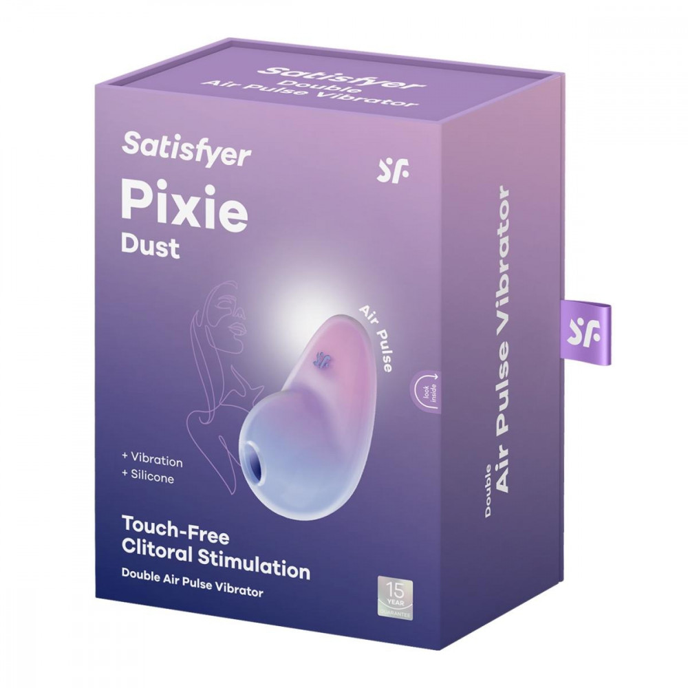 Разное - Вакуумный стимулятор клитора Satisfyer Pixie Dust, фиолетово-розовый 5