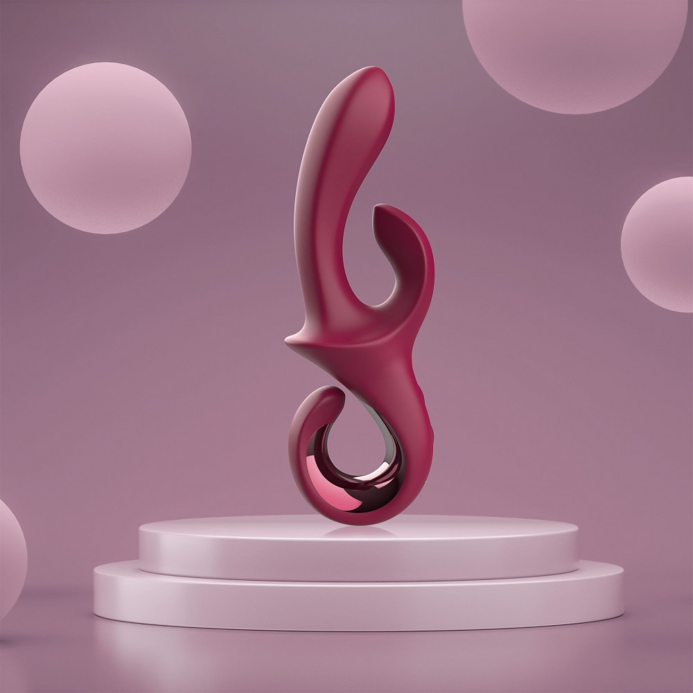 Вибратор-кролик - Вибратор-кролик Dreamtoys Glam Duo Vibrator с ручкой крючком, 22.7 х 4.2 см 5