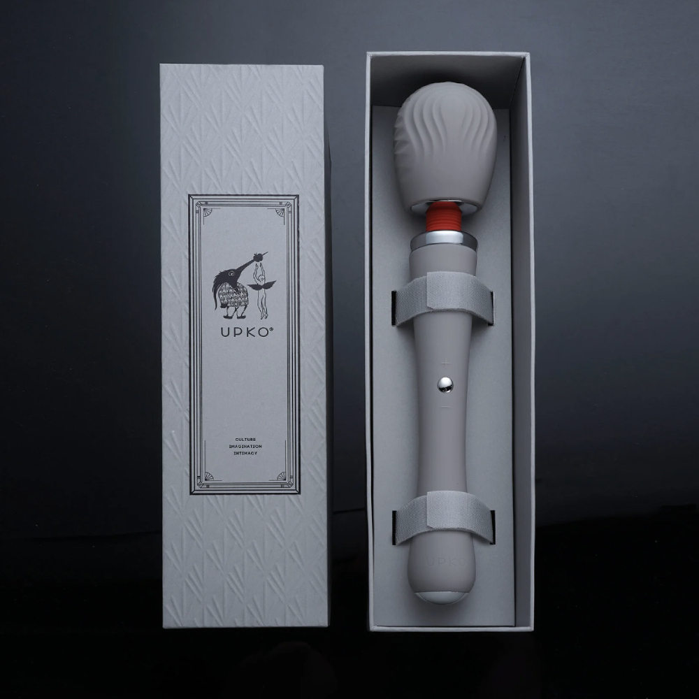 Для LGBTQ+ - Вібратор-мікрофон з дистанційним пультом UPKO Wand, силіконовий, сірий 1