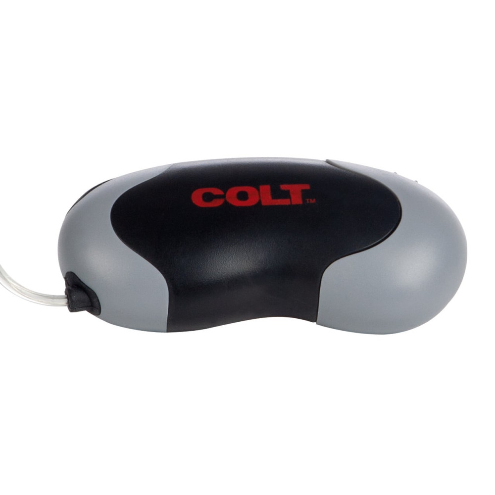 Вагінальні кульки та тренажери - Вібратор-яйце з дротовим пультом COLT Xtreme, сріблястий, 5,7 × 2,5 см 5