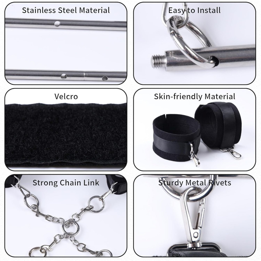 Секс игрушки - БДСМ-набор LOCKINK YEAHWOW Door Swing & Leg Spreader Bondage set (мятая упаковка!!!) 4
