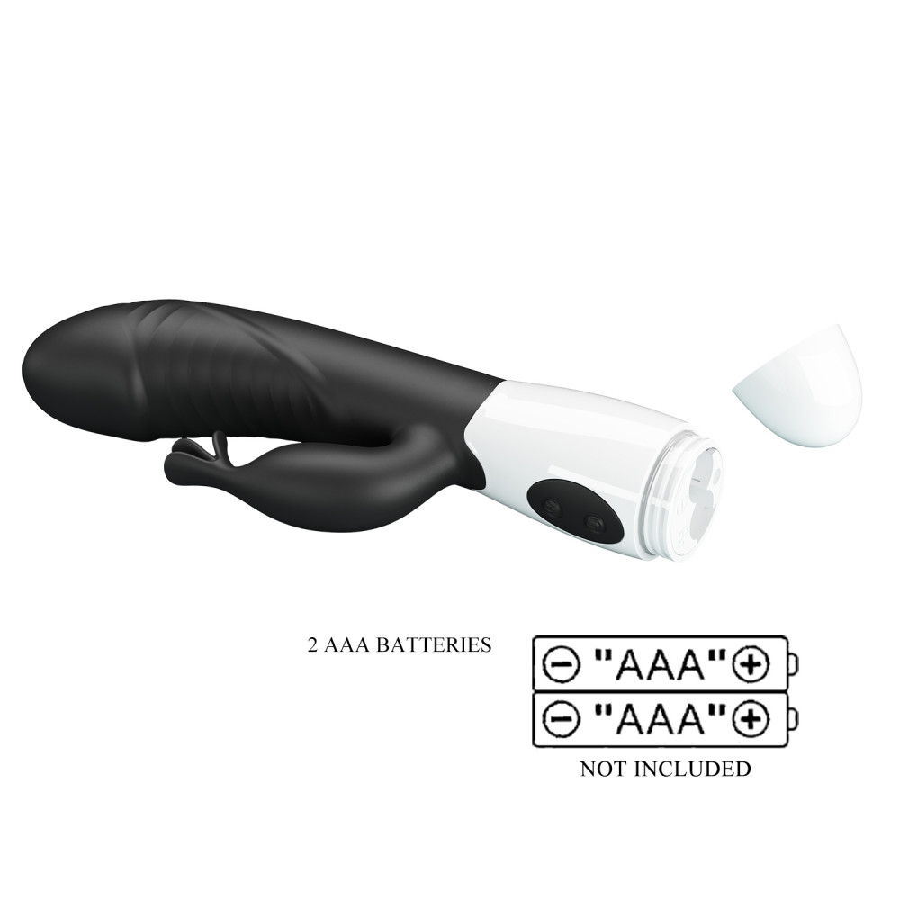  - Вибратор с двумя моторами и клиторальным стимулятором PRETTY LOVE - Rasmussen Black, BW-500072-A3 10