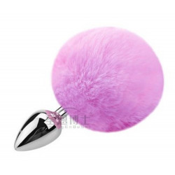 Анальная пробка с хвостом SKN-Z32 Violet ( размер XS )