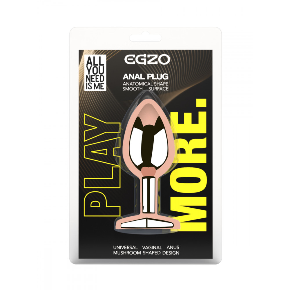 - Анальная пробка с кристаллом EGZO - Rose Gold Heart Plug Red size M 3