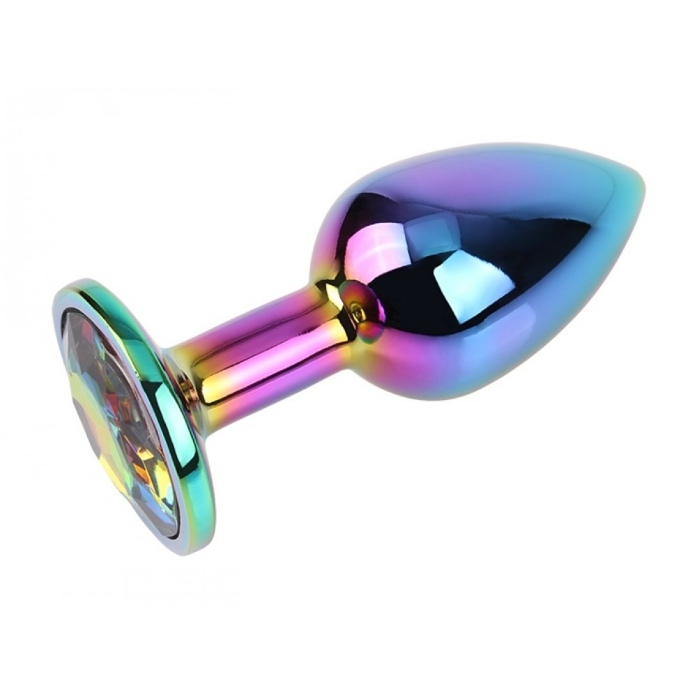 - Анальна пробка із кристалом Chisa Matrix Mont Rainbow Gem, металева, різнокольорова, 7 х 2.7 см 1
