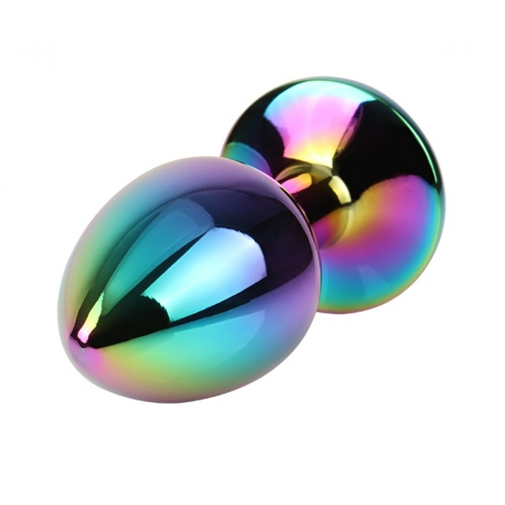 - Анальна пробка із кристалом Chisa Matrix Mont Rainbow Gem, металева, різнокольорова, 7 х 2.7 см 3