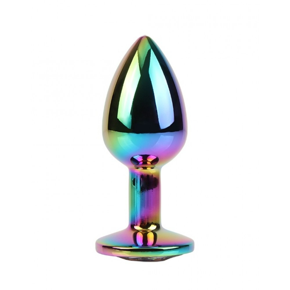 - Анальна пробка із кристалом Chisa Matrix Mont Rainbow Gem, металева, різнокольорова, 7 х 2.7 см 2