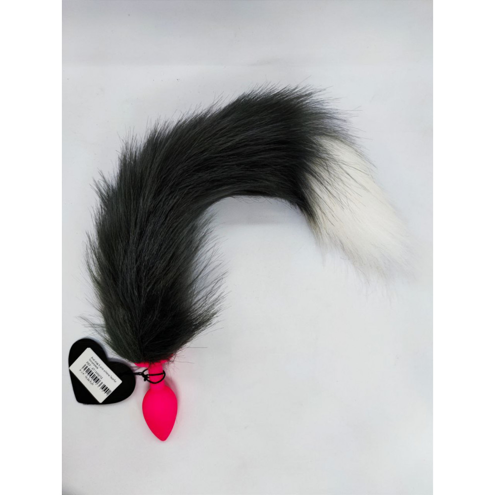 Секс игрушки - Анальная пробка S с хвостом DS Fetish Anal plug S pink silikone faux fur fox polyeste
