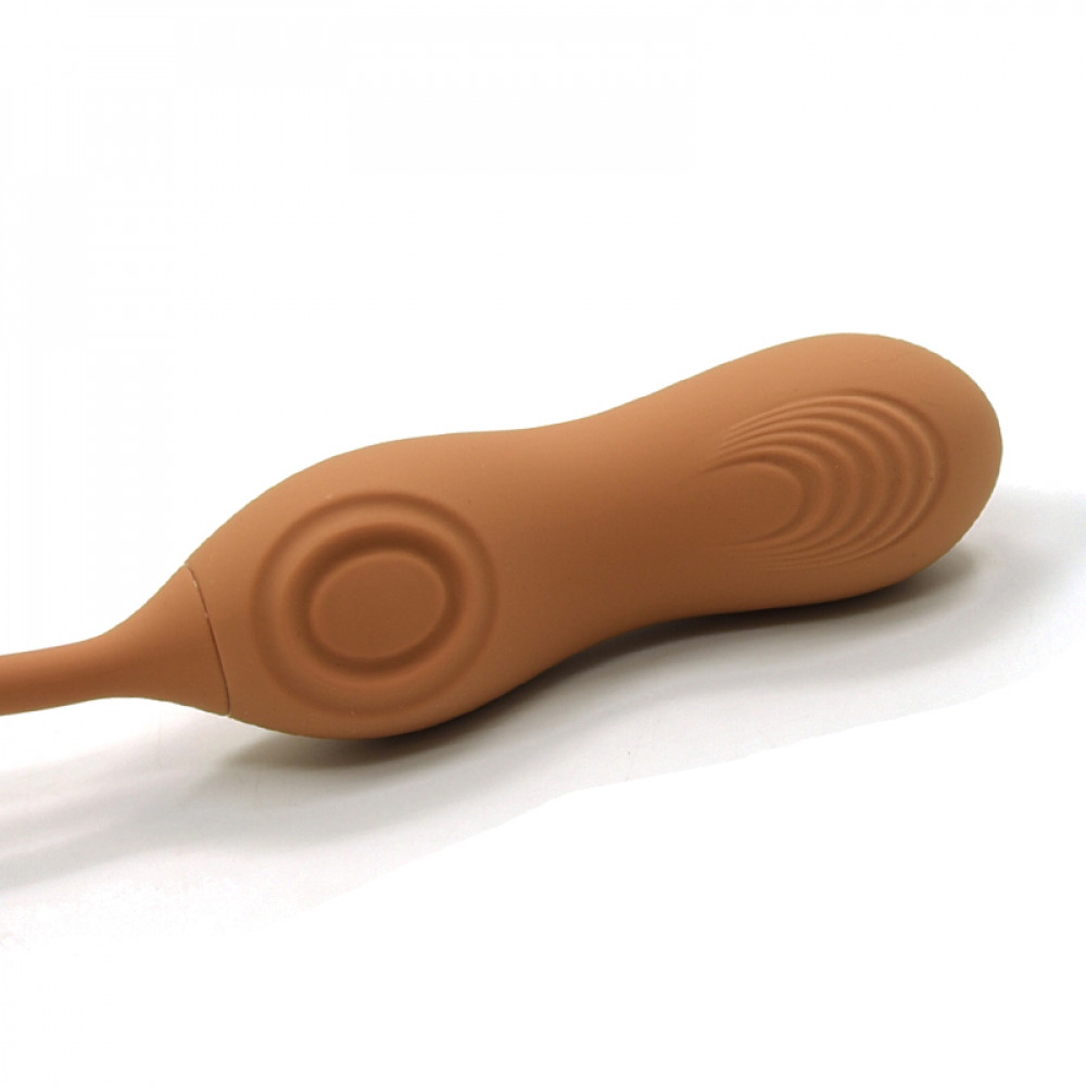 Різне - Подвійний вібратор у вигляді м'яча з вакуумом та для точки G, Sweet Em 0036F, коричневий 4