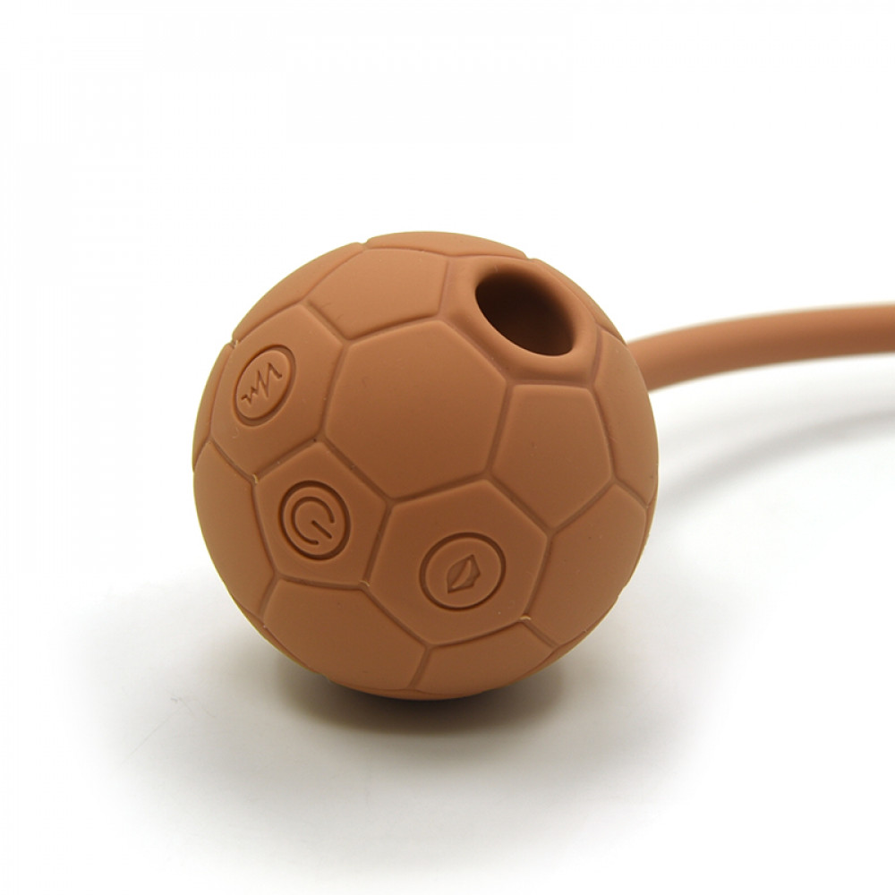 Різне - Подвійний вібратор у вигляді м'яча з вакуумом та для точки G, Sweet Em 0036F, коричневий 3