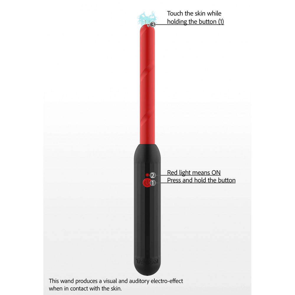 Різне - Електростимулятор Стік Taboom Prick Stick Electro Shock Wand червоно-чорний, 34 см 5