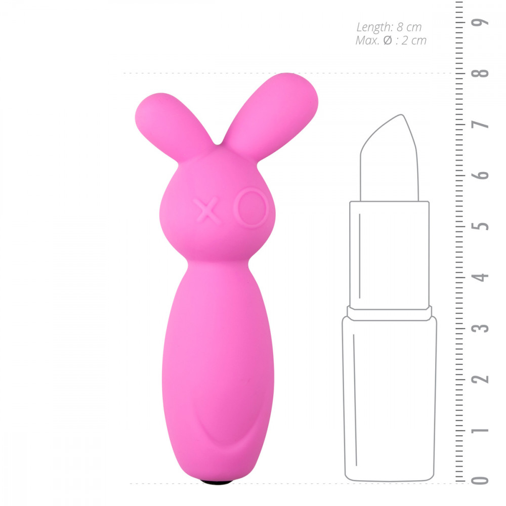 Клиторальный вибратор - ET103PNK Мини-вибратор для клитора Vibrating Mini Bunny, 8 см х 2 см 2