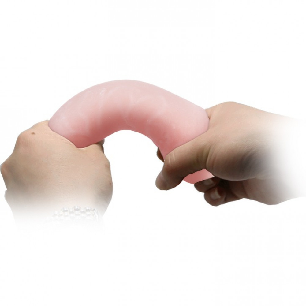 Фаллоимитаторы - Фаллоимитатор с хребтом Super Excitement Sextoy, без мошонки, бежевый, 16 см 3