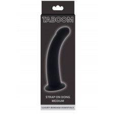 Фалоімітатор страпон Taboom Strap-On Dong Medium чорного кольору, 14 см х 3.3 см