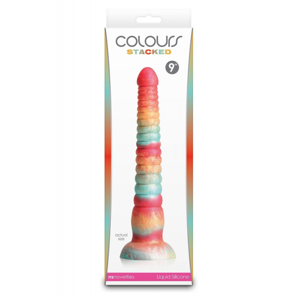Фаллоимитаторы - Фаллоимитатор NS Novelties Colours на присоске, разноцветный, 23 см 2