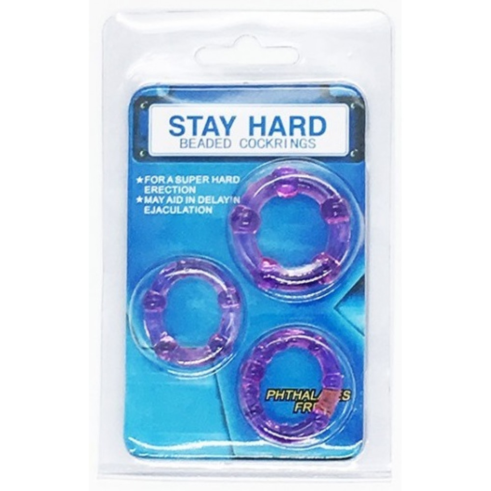 Разное - Набор эрекционных колец Stay hard, CN-330300012 Purple 3