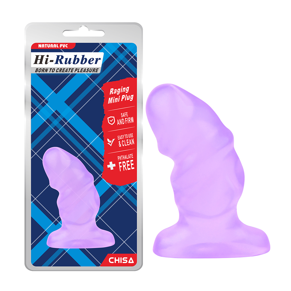 Секс игрушки - Рифленная анальная пробка Chisa Hi-Rubber Raging Mini Plug Violet