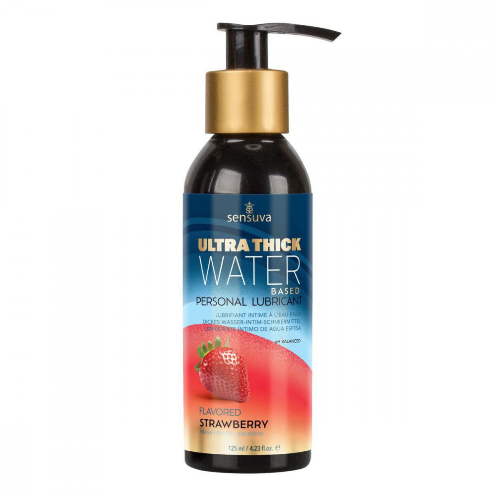 Оральные смазки - Густая смазка на водной основе Sensuva UltraThick Water-Based Strawberry (125 мл) без парабенов
