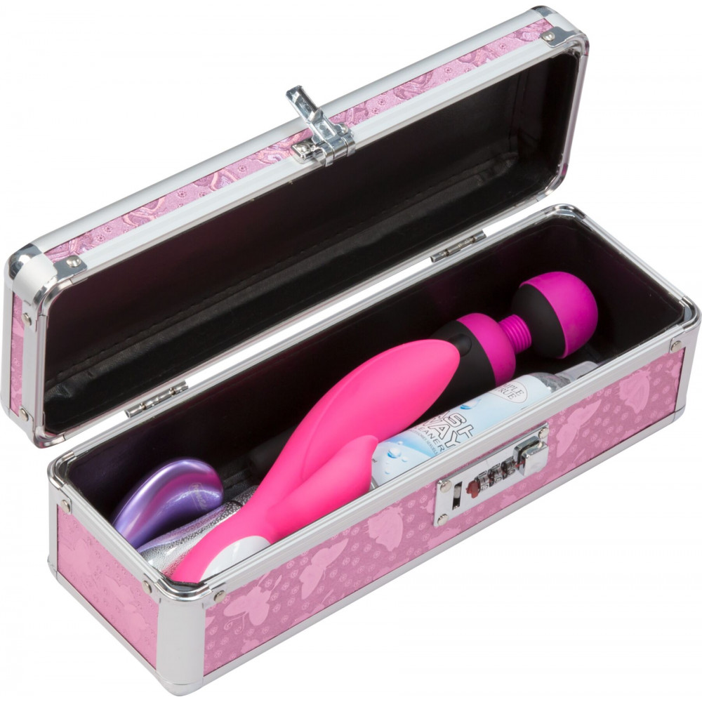  - Кейс для зберігання секс-іграшок BMS Factory - The Toy Chest Lokable Vibrator Case Pink з кодовим за 1