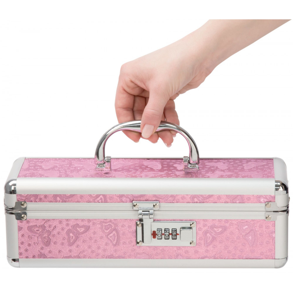  - Кейс для зберігання секс-іграшок BMS Factory - The Toy Chest Lokable Vibrator Case Pink з кодовим за 2
