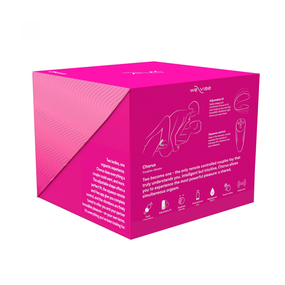 Вибраторы для пар - Смарт-вибратор для пар We-Vibe Chorus Cosmic Pink, сенсорное управление вибрациями сжатием пульта 2