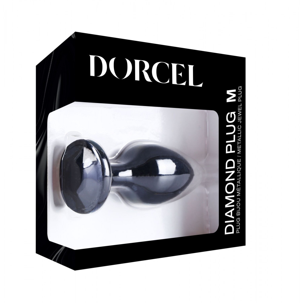 Анальная пробка - Металлическая анальная пробка с кристаллом Dorcel Diamond Plug Black M 2