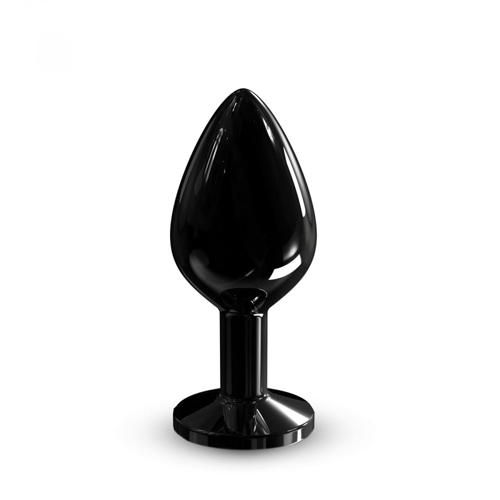 Анальная пробка - Металлическая анальная пробка с кристаллом Dorcel Diamond Plug Black M