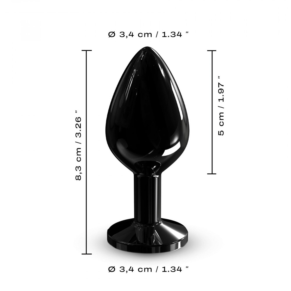 Анальная пробка - Металлическая анальная пробка с кристаллом Dorcel Diamond Plug Black M 4