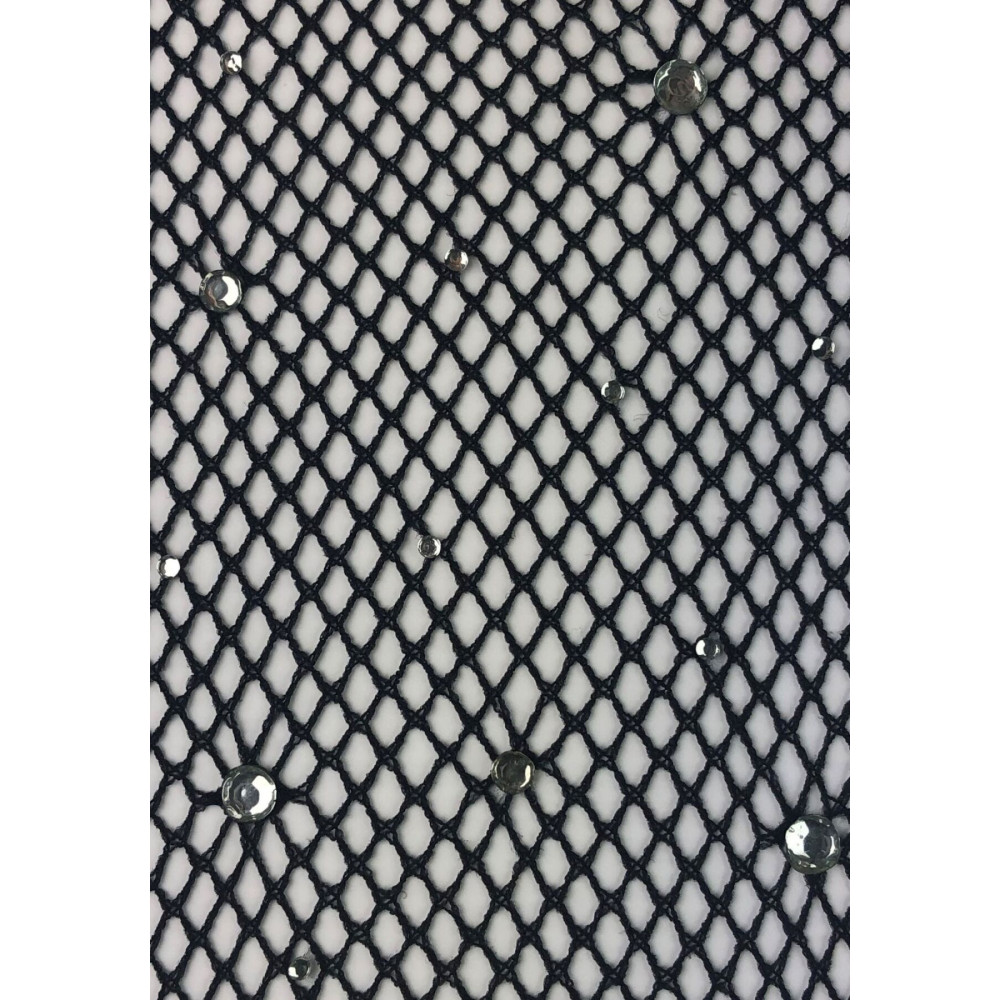 Чулки - Колготки Leg Avenue Rhinestone micro net tights One size Black, мелкая сетка, стразы 2