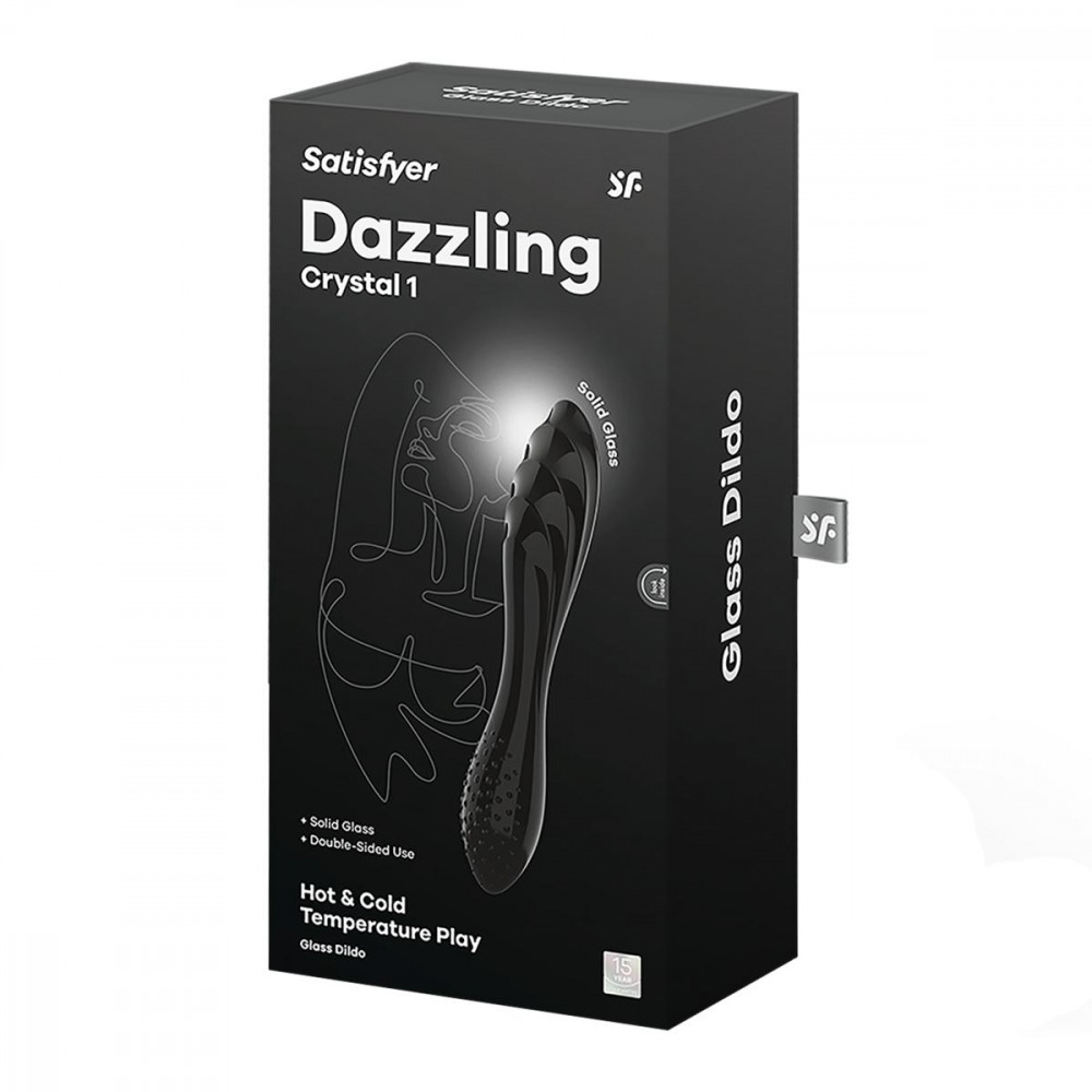 Разное - Стеклянный двойной фаллоимитатор Satisfyer Dazzling Crystal 1 для точки G черный 4