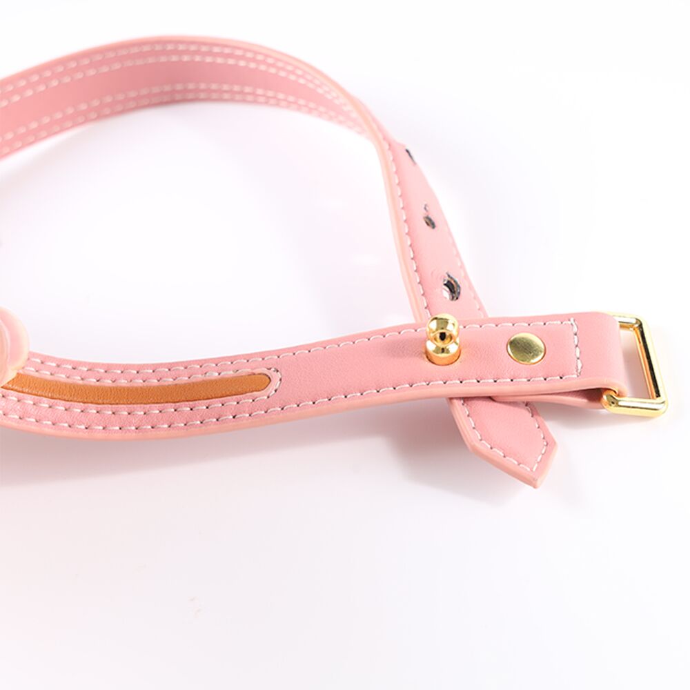 Ошейники, поводки - Поводок LOCKINK SEVANDA Love Heart Butterfly Leather Collar Set - Pink 2