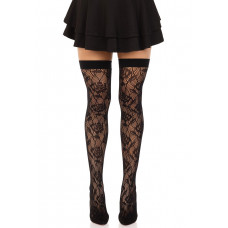 Чулки Leg Avenue Wild rose net thigh highs One Size