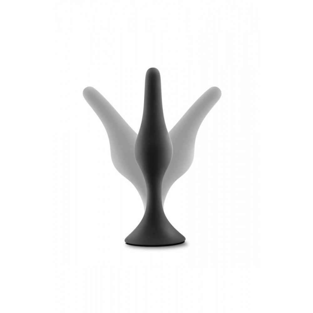 Анальные игрушки без вибрации - Набор анальных пробок Blush Luxe Beginner Plug Kit Black 1