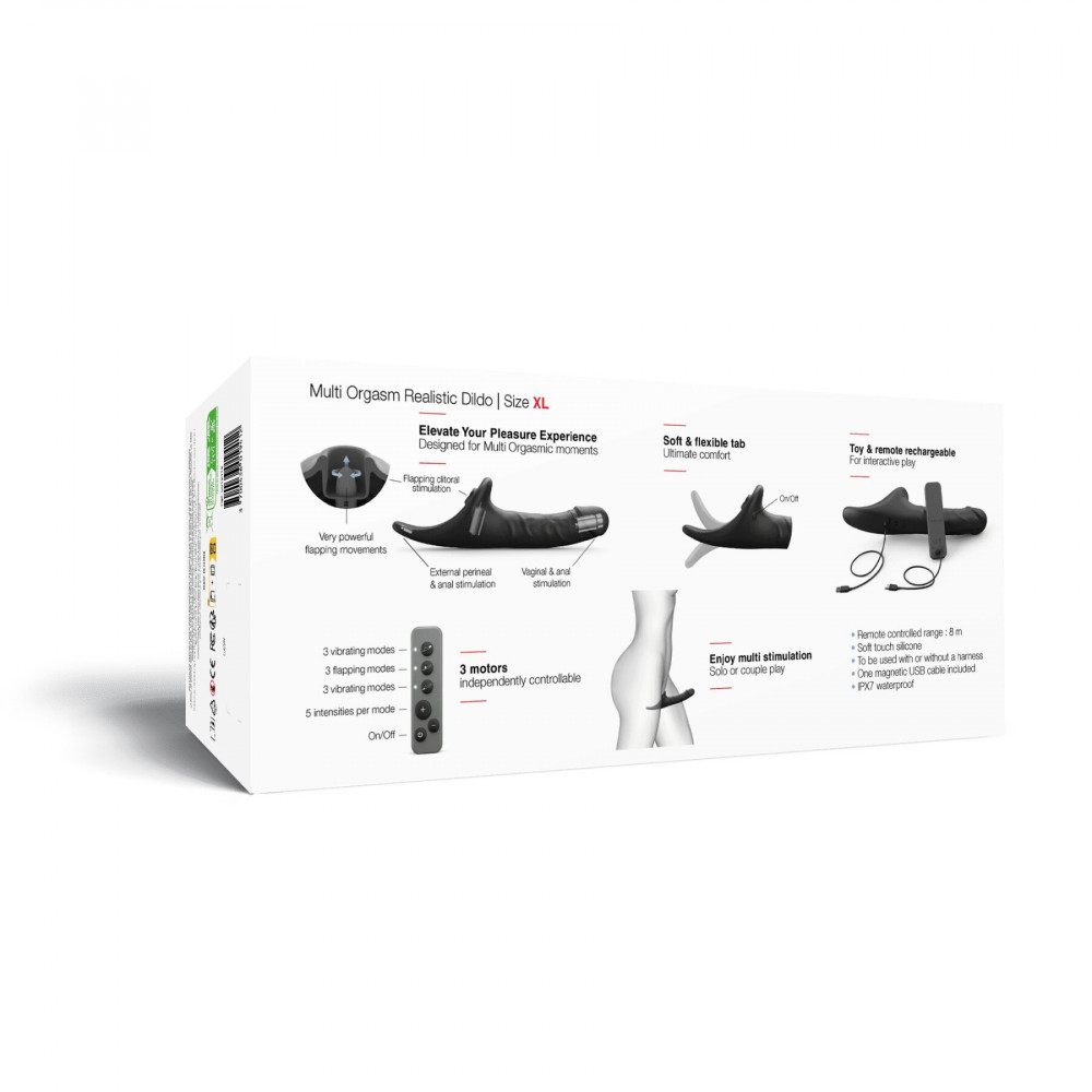 Страпоны - Вибронасадка для страпона с вакуумной стимуляцией Strap-On-Me Multi Orgasm Realistic Dildo XL Black 7