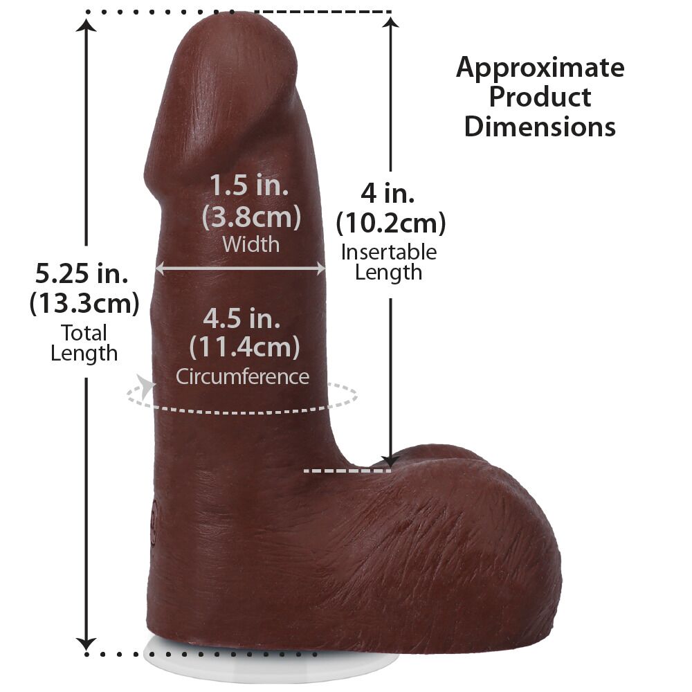Фалоімітатор - Фалоімітатор Doc Johnson The Realistic Cock ULTRASKYN - 5 Inch with Balls Chocolate 4