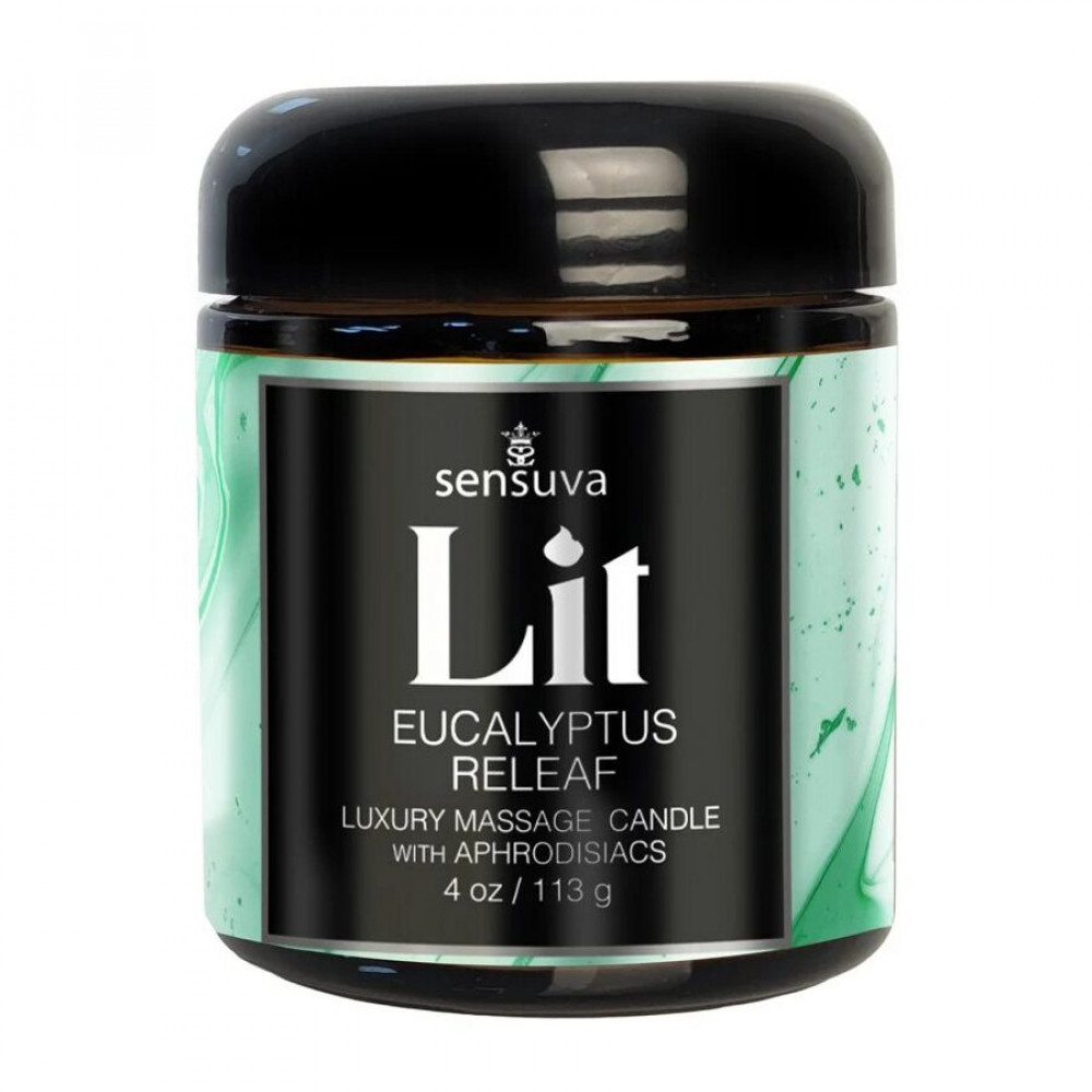 Для масажу - Масажна свічка Sensuva Lit Eucalyptus Releaf Luxury Massage Candle 113г