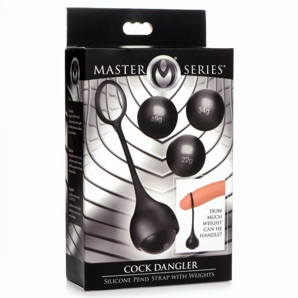 Секс игрушки - Силиконовая подвеска для пениса Cock Dangler с грузиками – черная,Cock Dangler Siliconen Penishanger 1