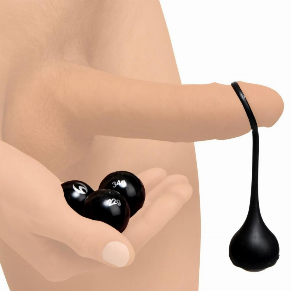 Секс игрушки - Силиконовая подвеска для пениса Cock Dangler с грузиками – черная,Cock Dangler Siliconen Penishanger