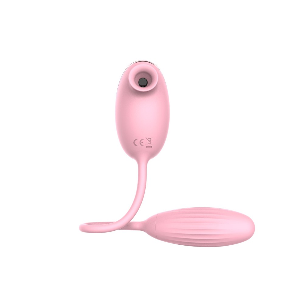 Вакуумный вибратор - Вакуумный стимулятор клитора с виброяйцом High End Suction Love Egg PINK 7