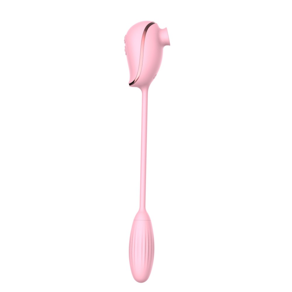 Вакуумный вибратор - Вакуумный стимулятор клитора с виброяйцом High End Suction Love Egg PINK 5