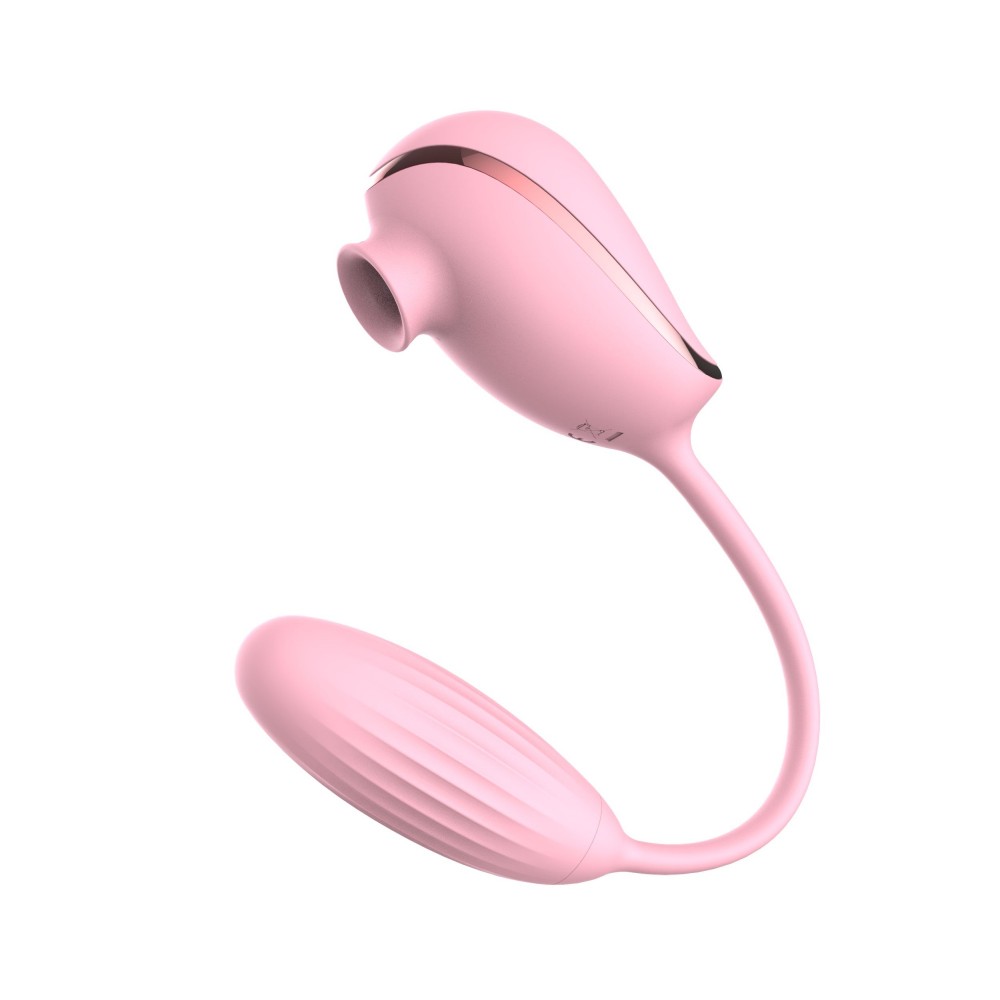 Вакуумный вибратор - Вакуумный стимулятор клитора с виброяйцом High End Suction Love Egg PINK 4