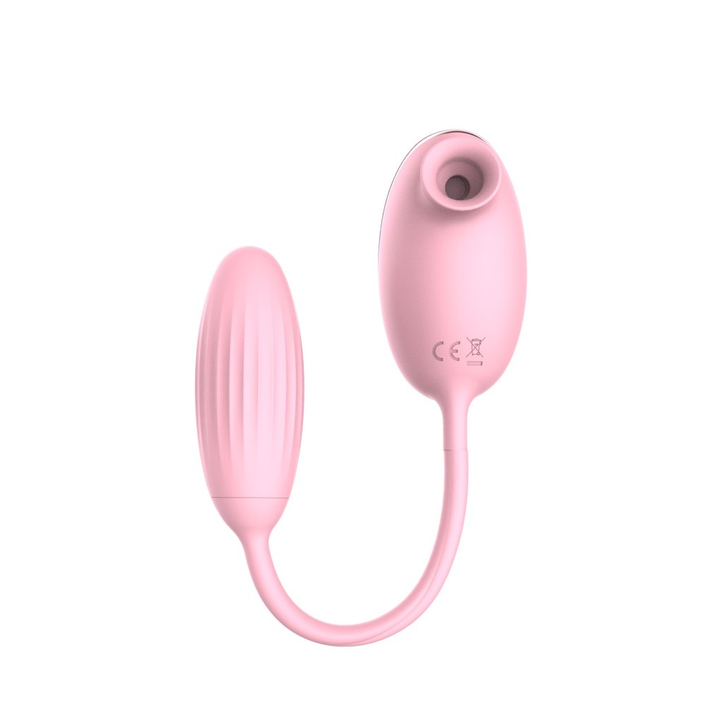 Вакуумный вибратор - Вакуумный стимулятор клитора с виброяйцом High End Suction Love Egg PINK 8