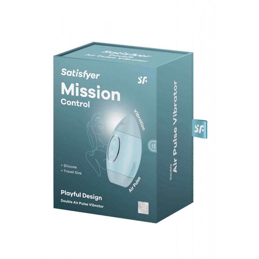 Разное - Вакуумный вибратор двойного действия в виде Ракеты Satisfyer Mission Control, голубой 5