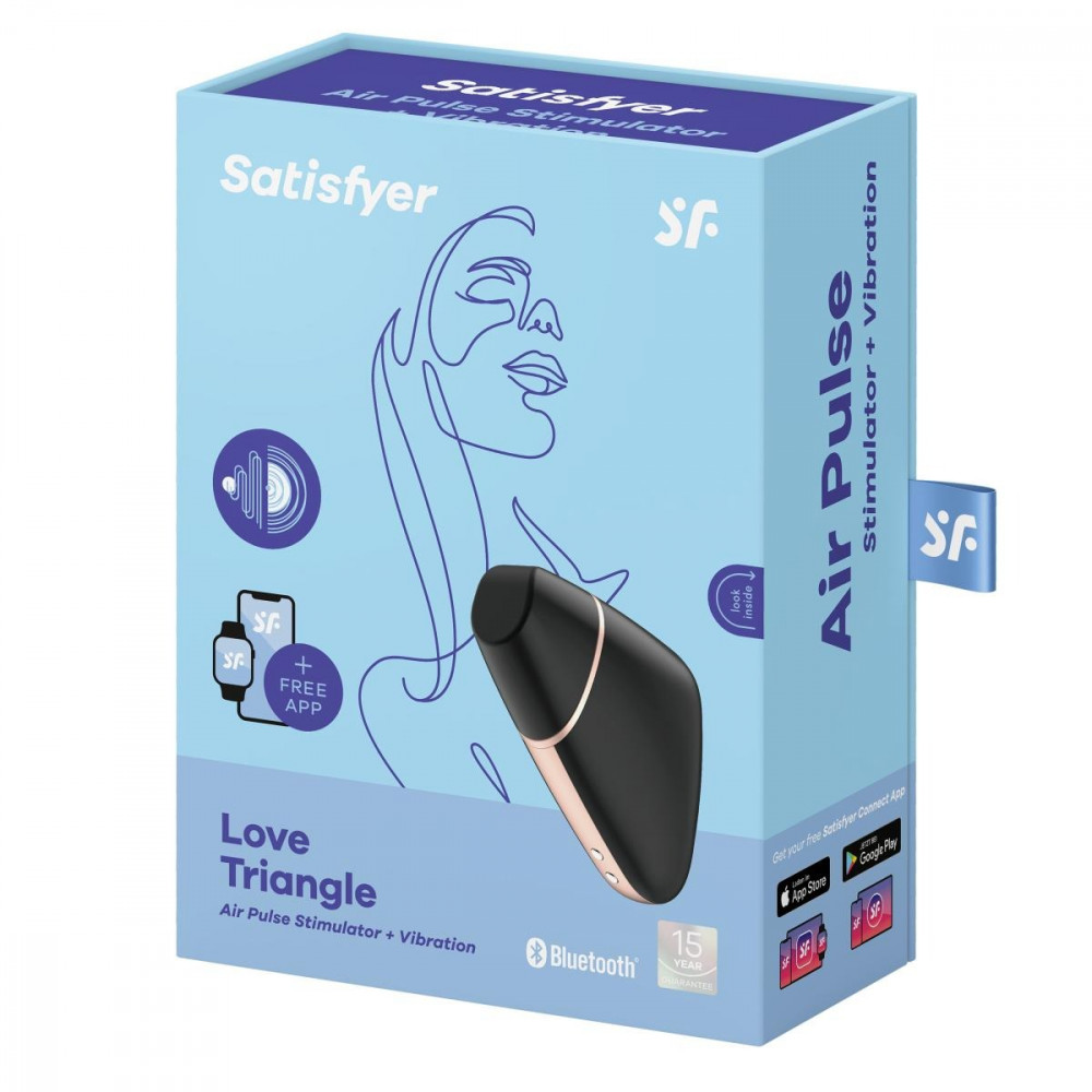 Вибропули и мини-вибраторы - Вакуумный стимулятор клитора Satisfyer Love Triangle Sucking, черный 7