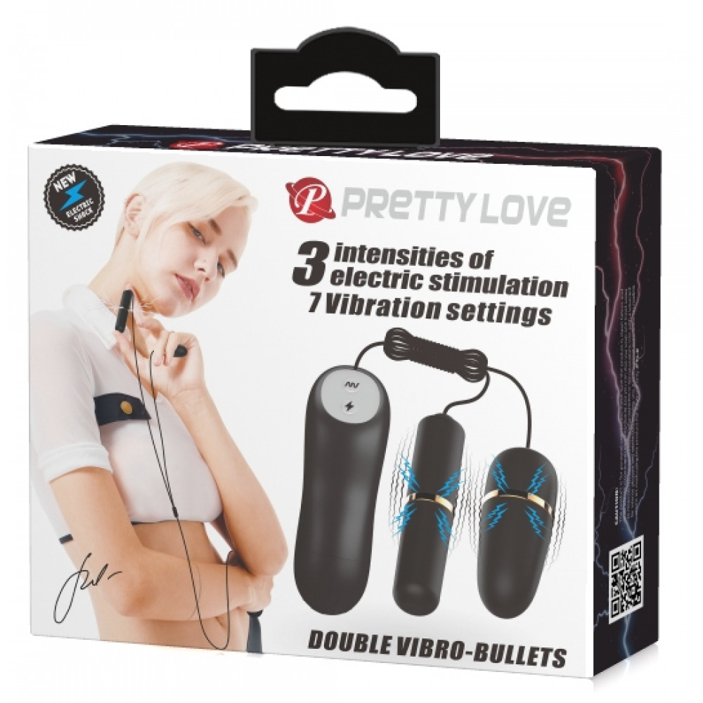 Різне - Віброяйце-електростимулятор Pretty Love Double Vibro-Bullets, BI - 014878 8